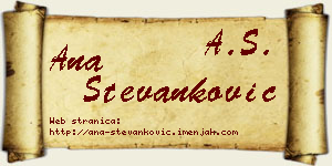 Ana Stevanković vizit kartica